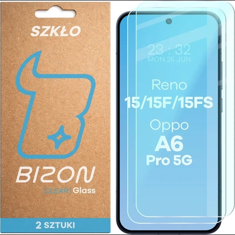 Bizon Glass Clear Duo Oppo Reno 15 / 15 F / 15 FS / A6 Pro 5G [2 PACK] - 1