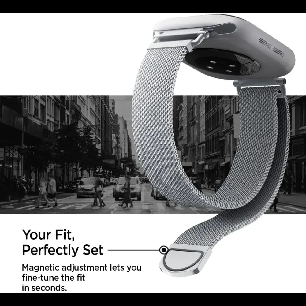 Spigen WBM4 Band Apple Watch 8 / 9 / 10 / 11 / SE 40/41/42mm Silber - 8