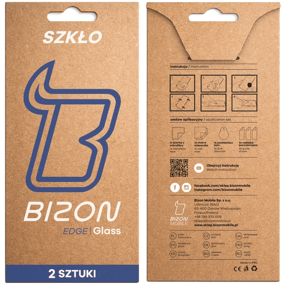 Bizon Glass Edge Duo Xiaomi POCO F8 Ultra, schwarzer Rahmen [2 PACK]
 - 5