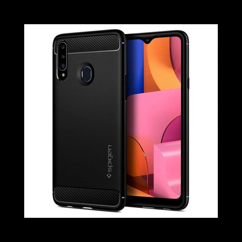 Spigen Rugged Armor Galaxy A20s Mattschwarz - 1