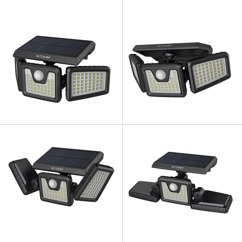 Blitzwolf BW-OLT4 LED-Solar-Außenlampe mit Dämmerungssensor, 1800mAh - 3