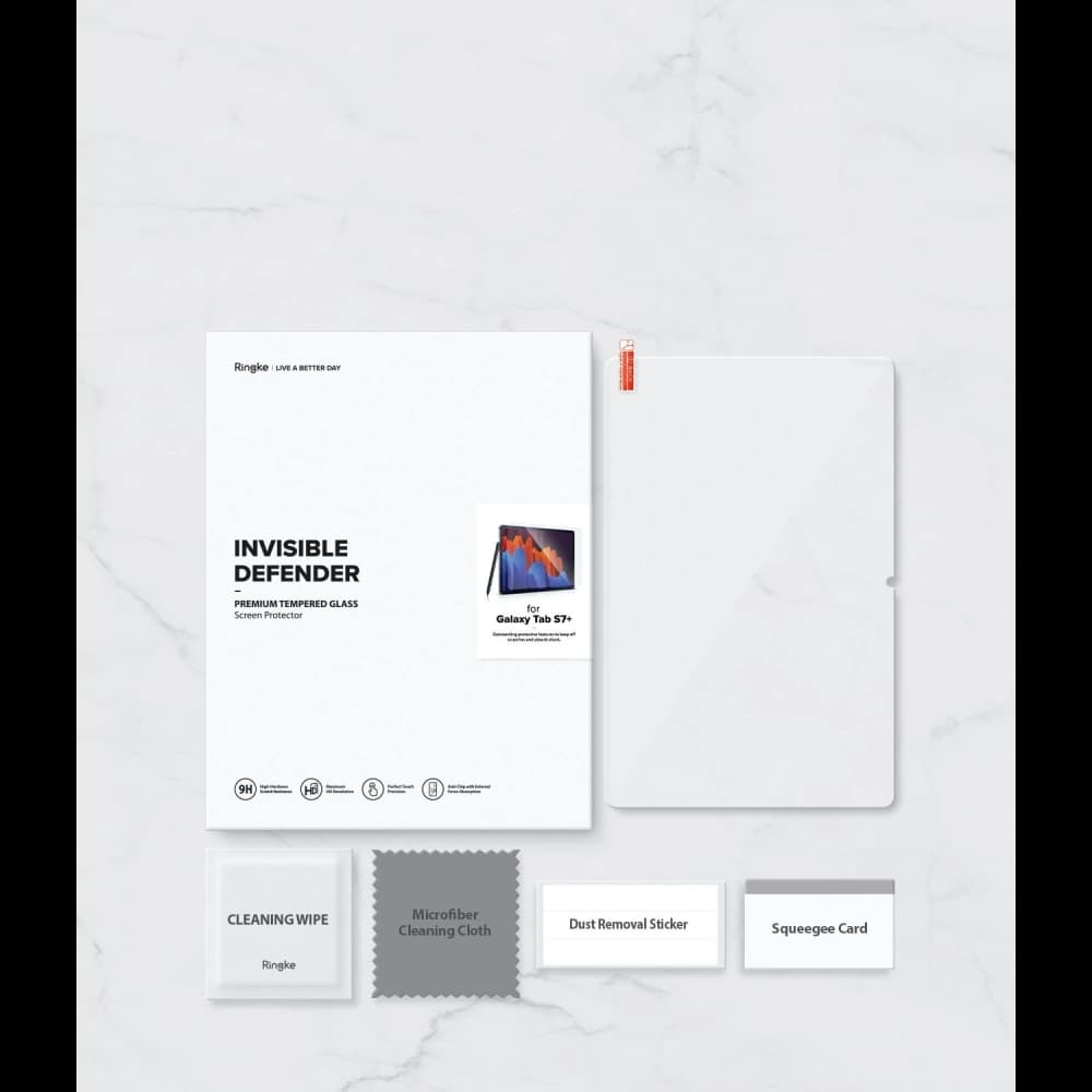 Ringke Samsung Gehärtetes Glas ID Glas Galaxy Tab S7+ Plus/S8 + Plus 12.4 - 8