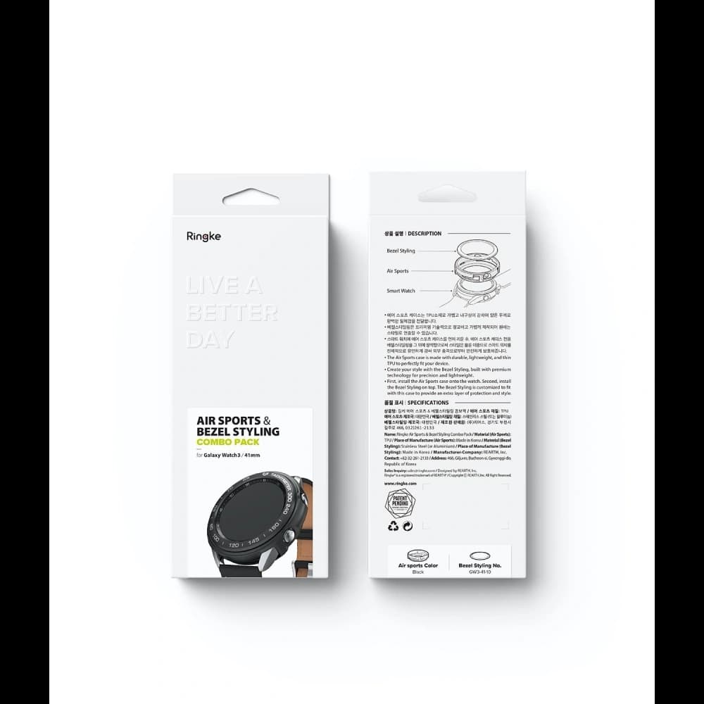 Ringke Air Sports + Ringke Bezel Styling Samsung Galaxy Watch 3 41mm Black GW3-41-10 - 10