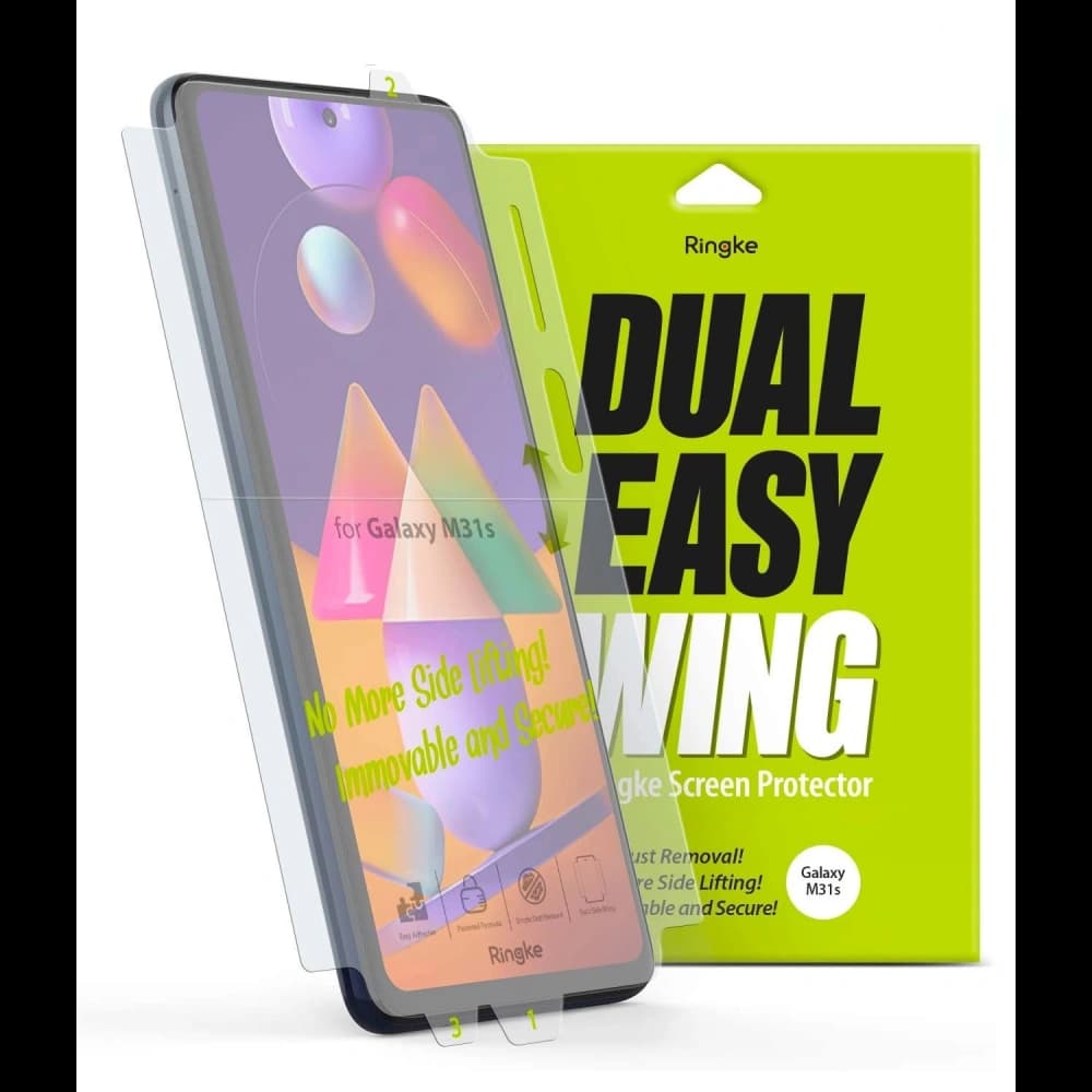 Ringke Samsung Hydrogel-Folie Dual Easy Wing Vollabdeckung Galaxy M31s [2 PACK] - 1