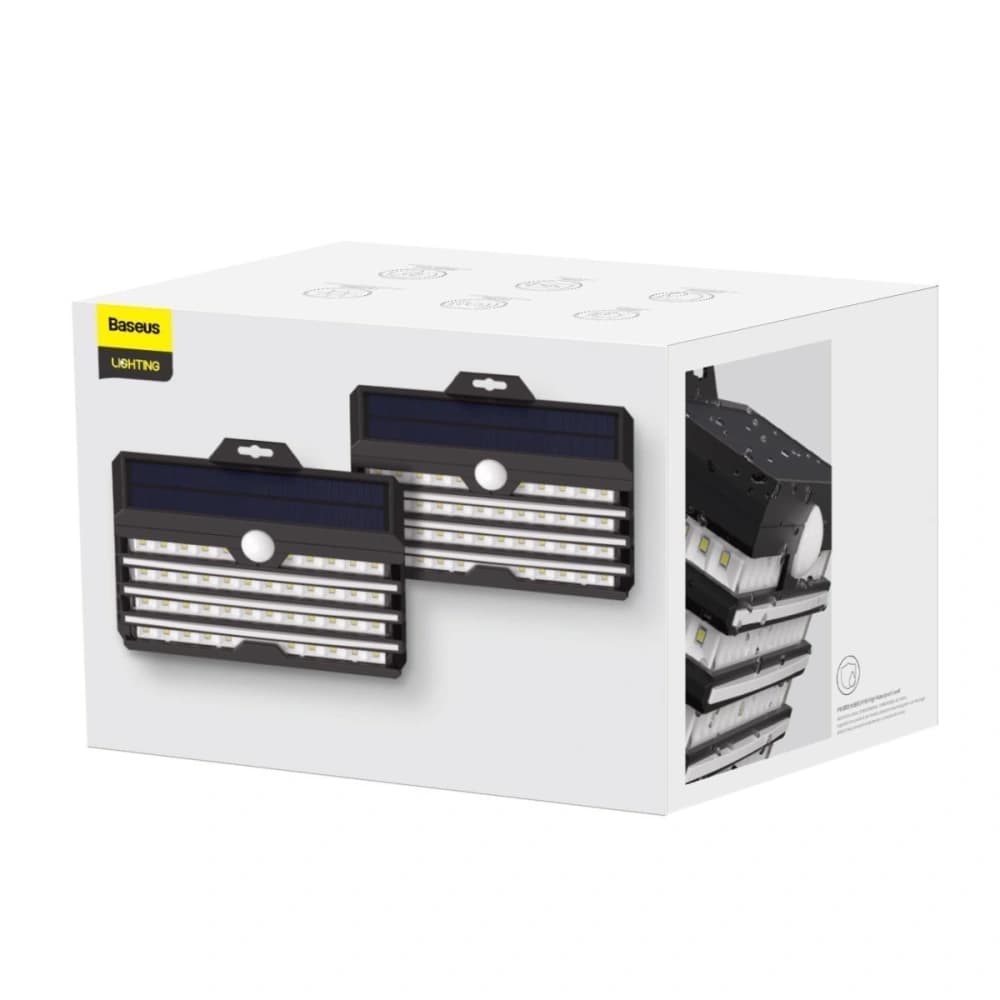 Baseus LED-Solar-Außenlampe mit Bewegungssensor - 2 Stück (schwarz) - 7
