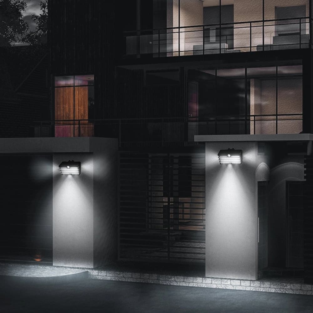 Baseus LED-Solar-Außenlampe mit Bewegungssensor - 2 Stück (schwarz) - 11