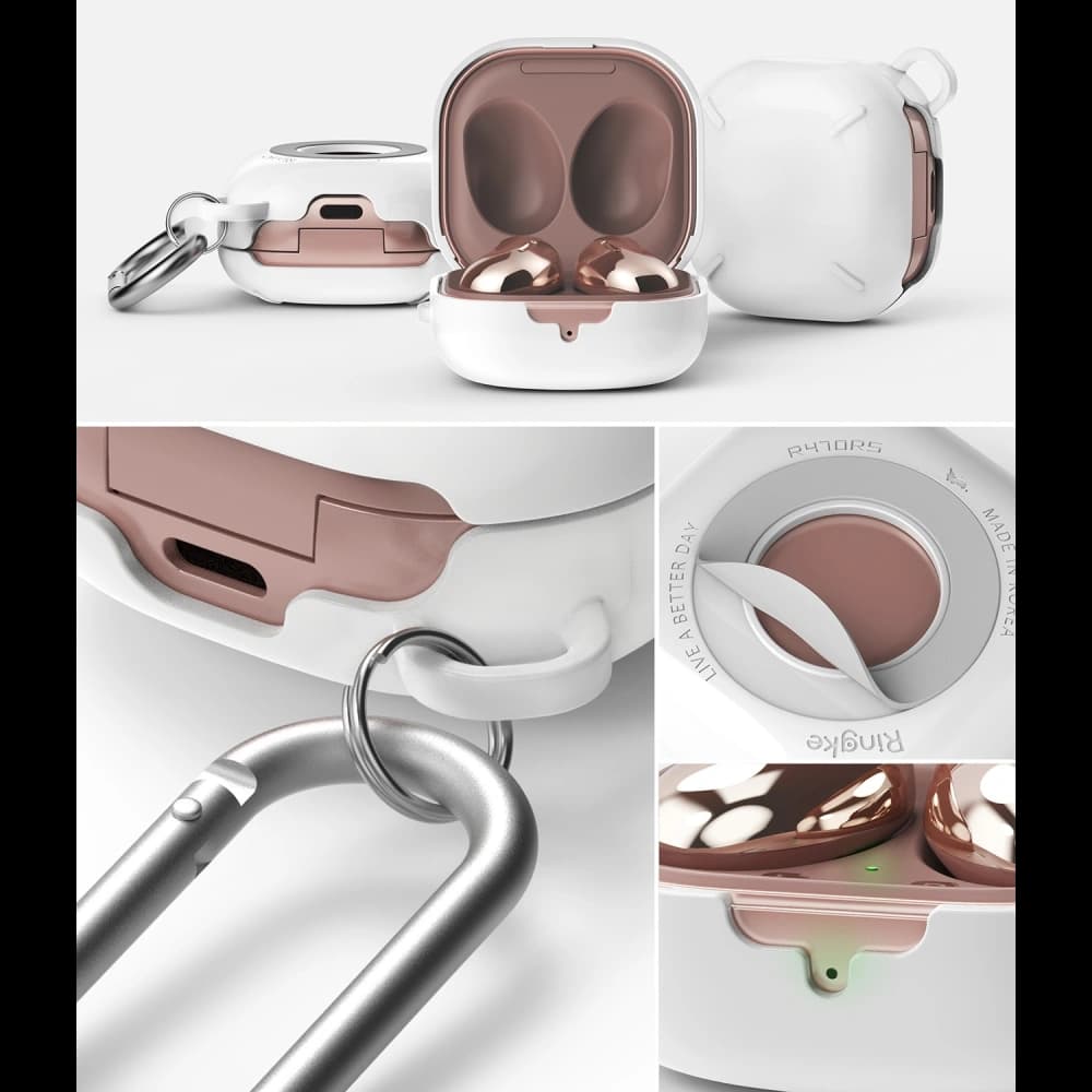 Ringke Samsung Case Slim-X Galaxy Buds 2/2 Pro/Live/Pro Hochglanz Weiß - 6