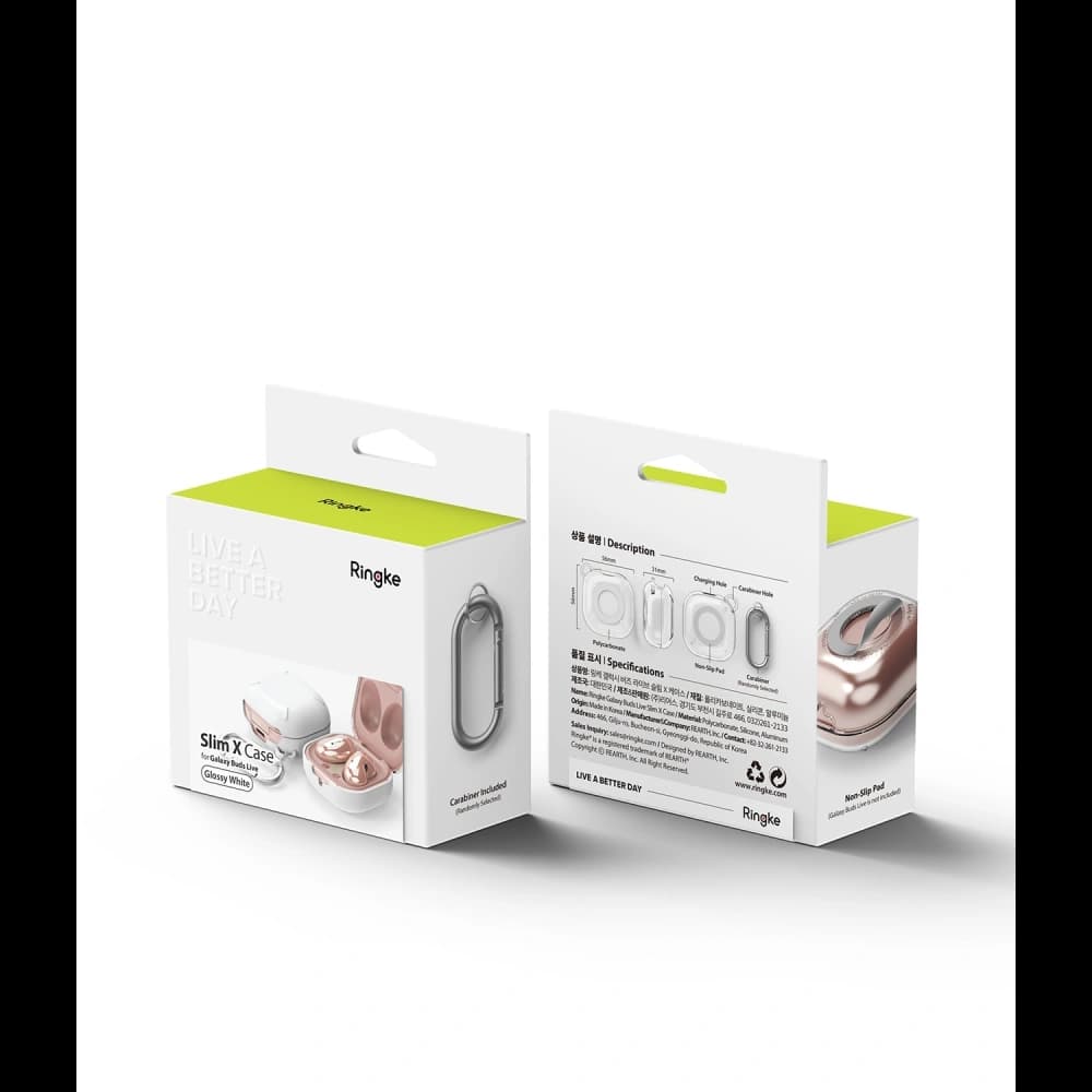 Ringke Samsung Case Slim-X Galaxy Buds 2/2 Pro/Live/Pro Hochglanz Weiß - 11