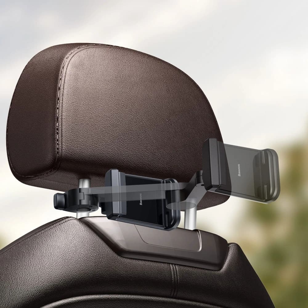Car headrest holder for Baseus Energy phone with charger (Black) - 11