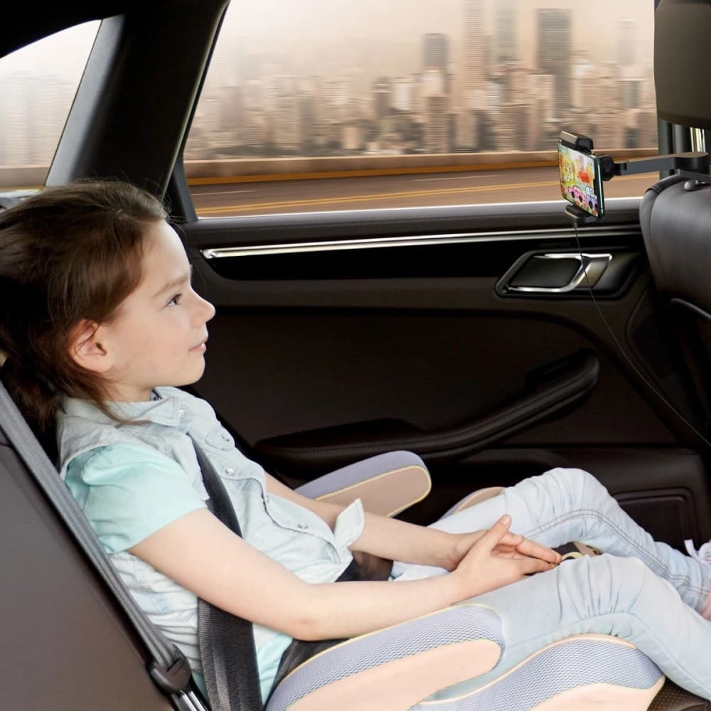 Car headrest holder for Baseus Energy phone with charger (Black) - 12