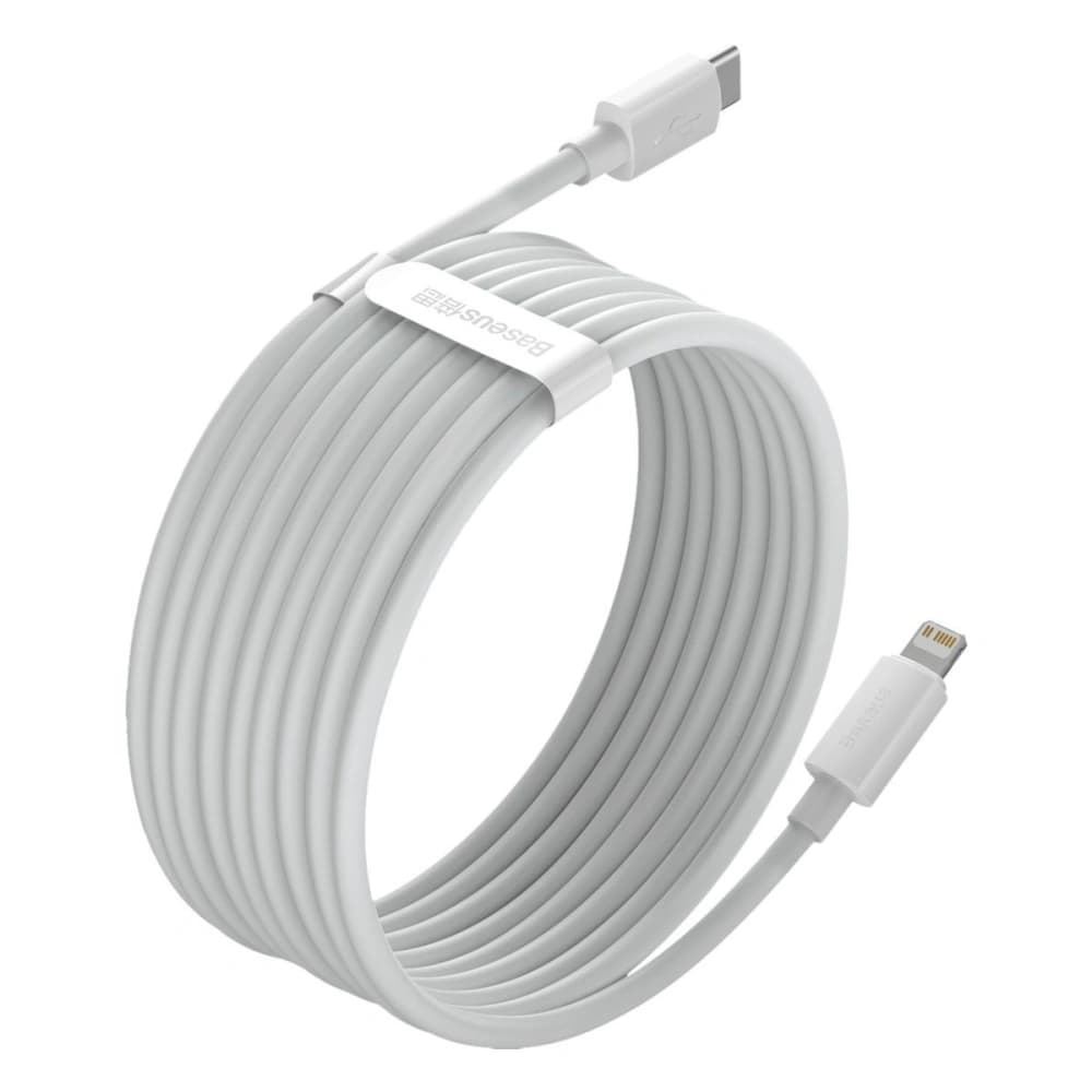 Baseus Simple Wisdom Data Cable Kit USB-C to Lightning PD 20W (2PCS/Set) 1.5m White - 5