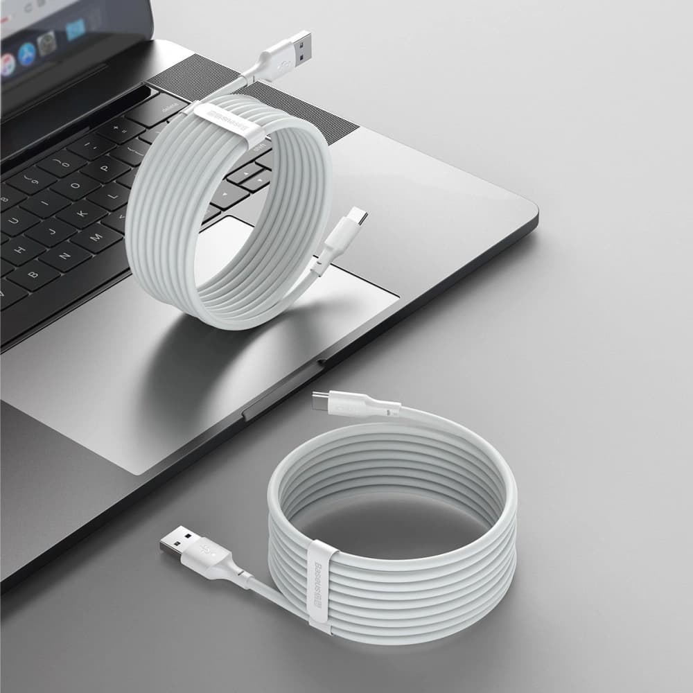 Baseus 1.5m USB-C-Kabel Simple Wisdom, 40W, 5A, (weiß) 2 Stk. - 7
