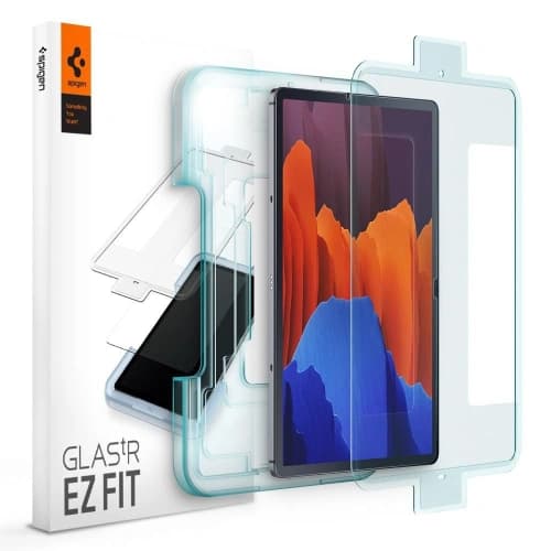 Spigen Samsung Gehärtetes Glas GLAS.tR ez Fit Galaxy Tab S7+ Plus/S8 + Plus 12.4