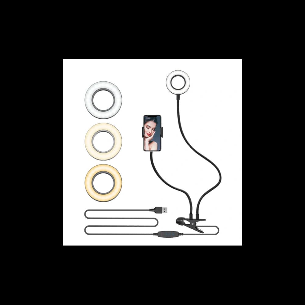 Blitzwolf BW-SL6 Aufsteckbarer Tischständer / Stativ für Telefon, mit LED-Licht - 1