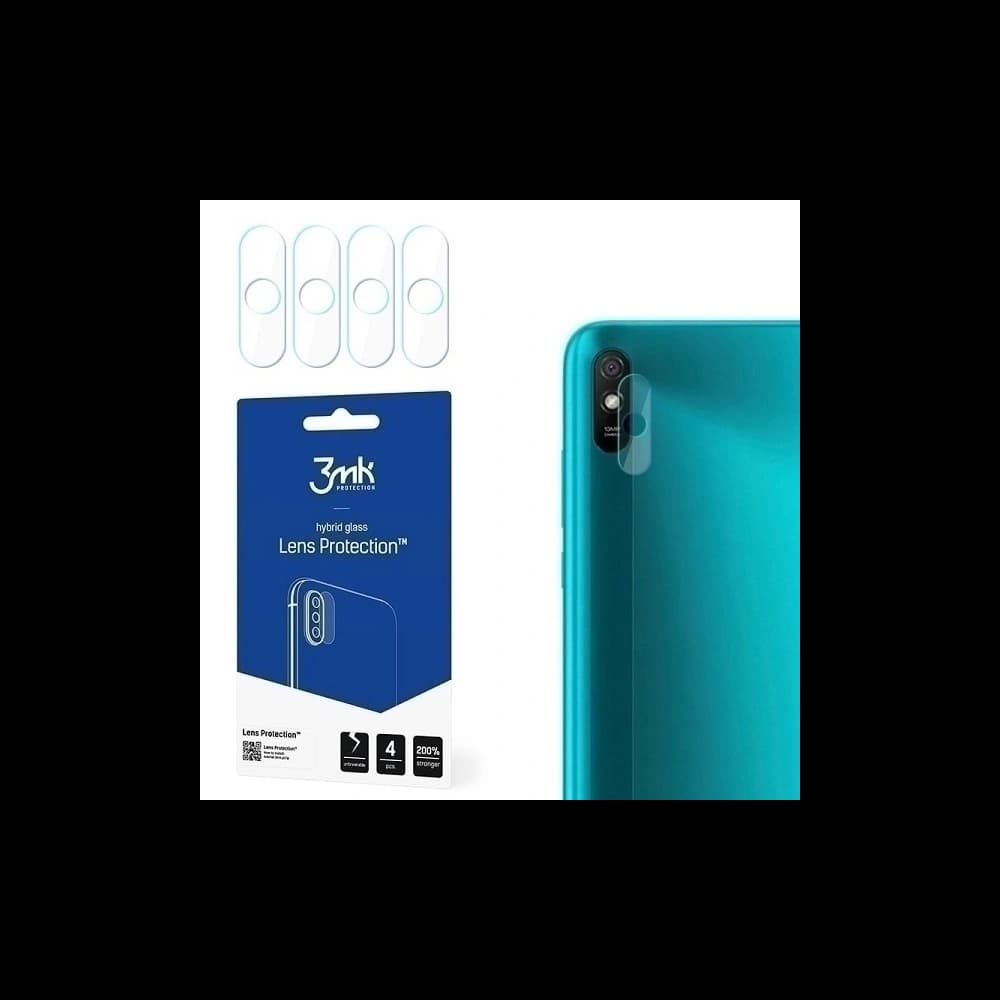 3MK Hybridglas für Kameraobjektiv Objektivschutz Redmi 9A [4 PACK] - 1