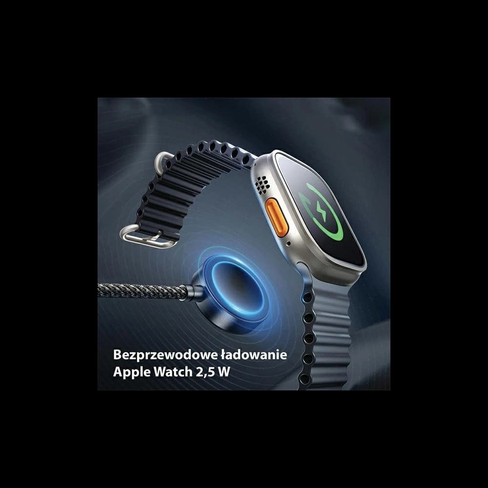 Kabel 3in1 AWEI W23 USB-C 100W / Lightning 10W / Watch 2.5W schwarz - 4