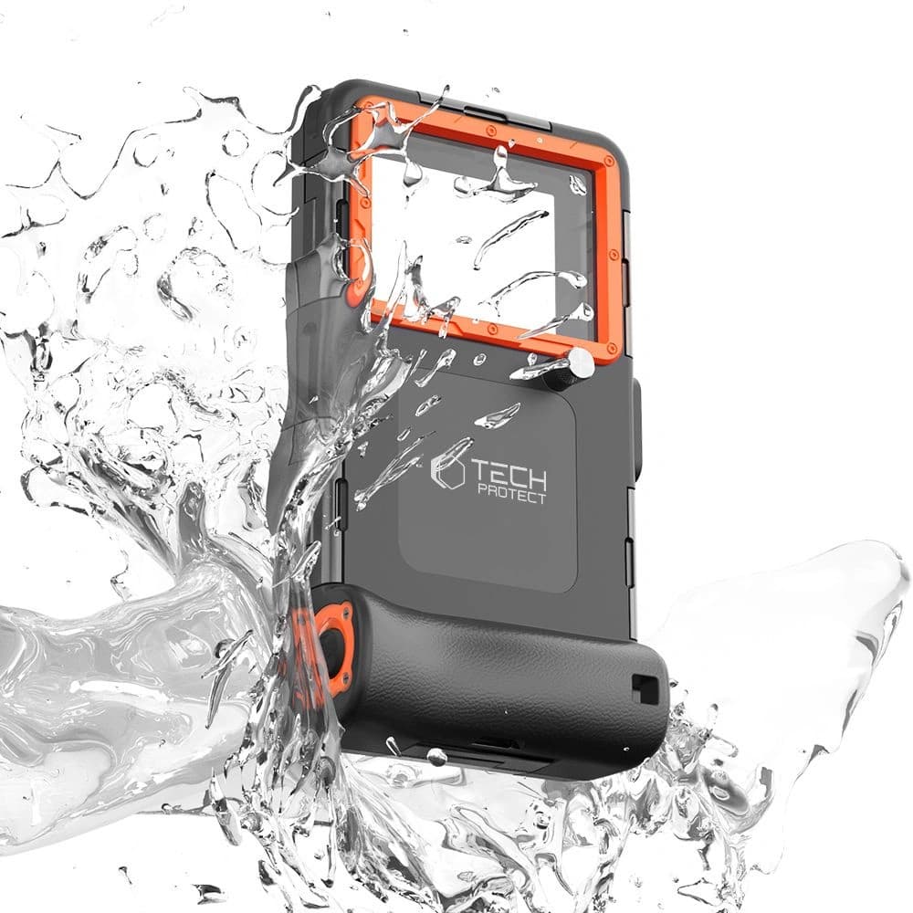Universelle wasserdichte Hülle Tech-Protect IPX8 Universelle Tauch-Wasserdichte Hülle schwarz/orange - 3