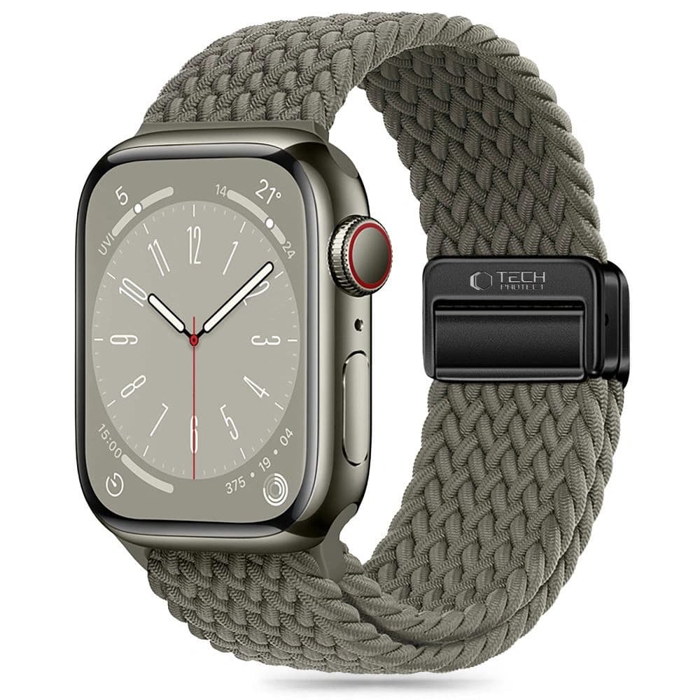 Belt Tech-Protect Nylonmag Apple Watch 4/5/6/7/8/9/SE/Ultra 1/2 42/44/45/49mm Olive Grey - 1