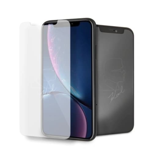 Karl Lagerfeld iPhone Xr KLTGMI61TR Silohouette Magic Logo gehärtetes Glas