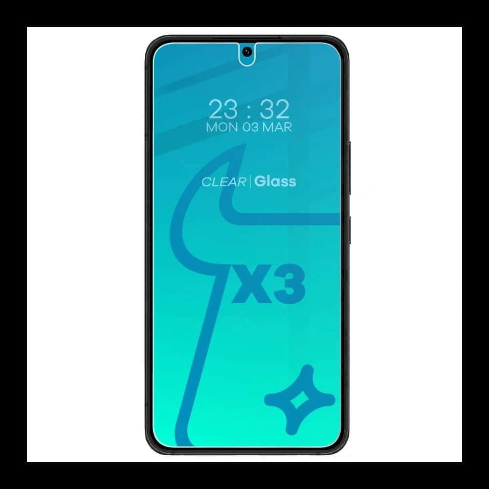 Bizon Glas Klar gehärtetes Glas - 3 Stück. + Linsenglas Samsung Galaxy S22 - 3