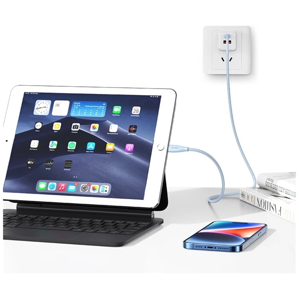 USAMS Green Series SJ717 30W USB-C / Lightning Kabel 1m pink - 7