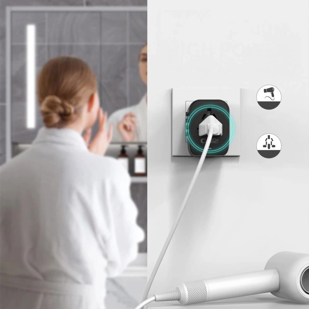 Tech-Protect TA200 Reiseadapter EU / UK / US / AU 2xUSB-A, 2xUSB-C Schwarz - 5