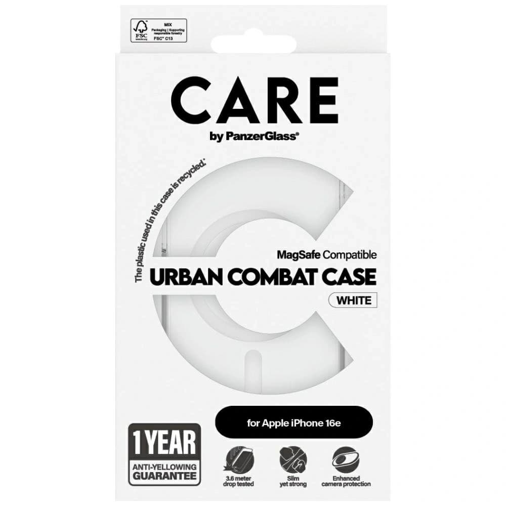 CARE von PanzerGlass Flagship Urban Combat Weiß MagSafe Apple iPhone 17e / 16e klar - 3