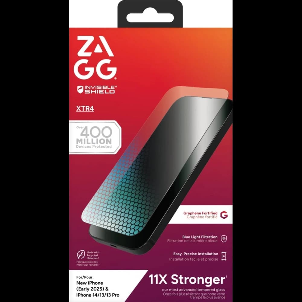 ZAGG XTR4 gehärtetes Glas mit Blaulichtfilter für Apple iPhone 17e / 16e / 15 / 14 / 13 - 4