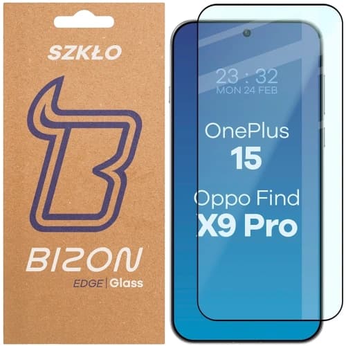Bizon Glass Edge 2 Oppo Find X9 Pro / OnePlus 15 schwarzer Rahmen