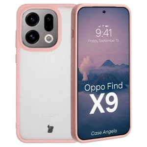 Bizon Case Angelo Oppo Find X9 semi-transparent with a light pink frame