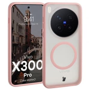 Bizon Case MatteO Magnetic Vivo X300 Pro smoky light pink