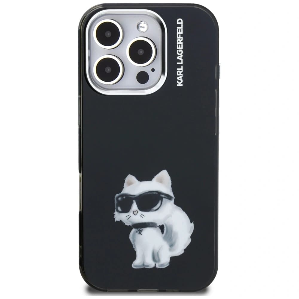 Karl Lagerfeld IML Aquarelle Choupette & Logo Apple iPhone 16 Pro black - 3