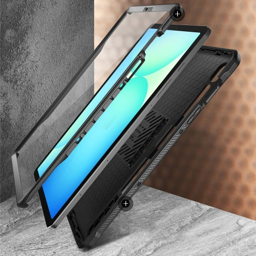 Etui Supcase w użyciu, zabezpieczające tablet Samsung Galaxy Tab S9 przed uszkodzeniami.