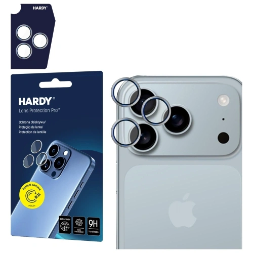 Ochrona na obiektyw 3MK HARDY Lens Protection Pro w szarym kolorze dla iPhone 17 Pro i 17 Pro Max.