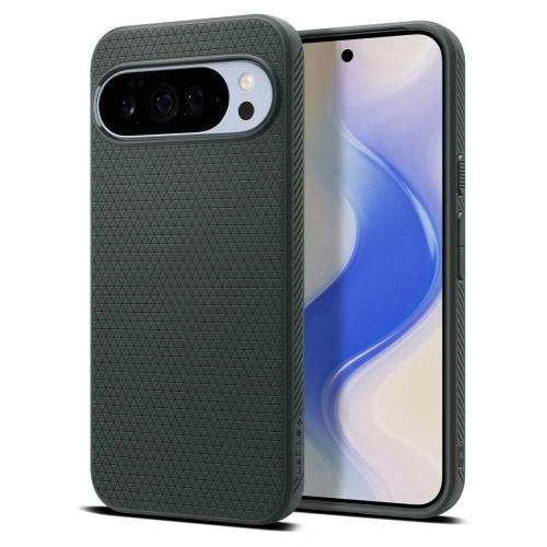 Zbliżenie na etui Spigen z materiału TPU, idealnie dopasowane do Google Pixel 10 Pro XL