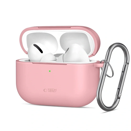 Etui Tech-Protect Silicone Hook w kolorze dusty pink, idealne do Apple AirPods Pro 3