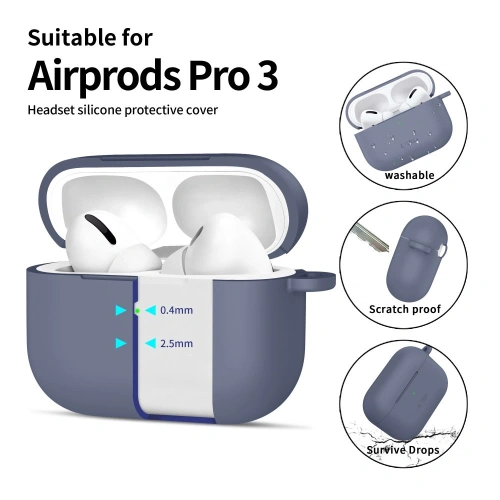 Etui Tech-Protect na Apple AirPods Pro 3, prezentujące stylowy design w baby blue