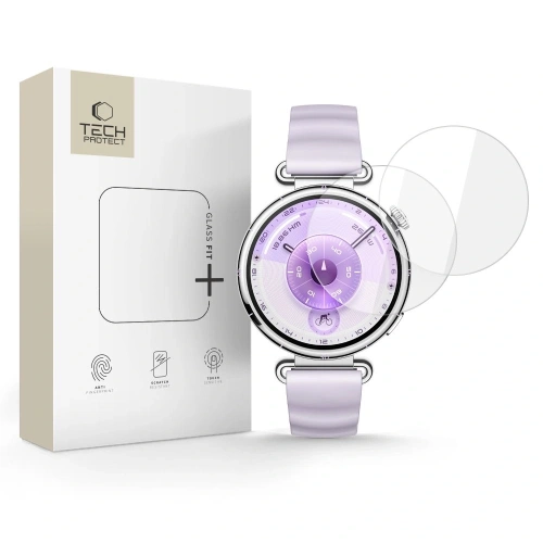 Szkło hartowane Tech-Protect Glass Fit+ do Huawei Watch GT 6 w zestawie dwóch sztuk.