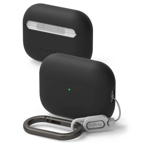 Etui Ringke Silicone w kolorze czarnym, idealne do ochrony Apple AirPods Pro 3.