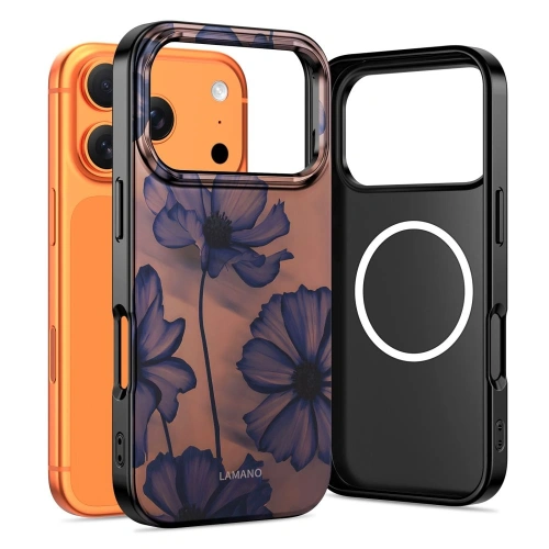 Etui Tech-Protect Lamano MagSafe w kolorze Velvet Night, idealnie dopasowane do iPhone 17 Pro Max.