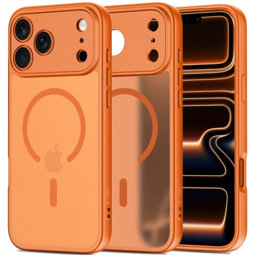Etui Tech-Protect Basicmag MagSafe w kolorze matte cosmic orange, idealne dla iPhone 17 Pro Max