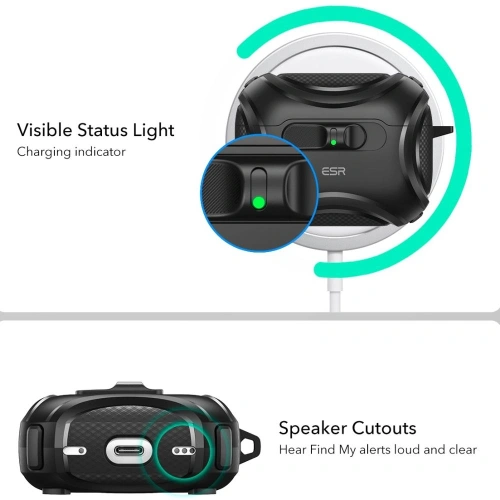 Hybrydowe etui ESR z funkcją MagSafe, zapewniające ochronę AirPods Pro 3.