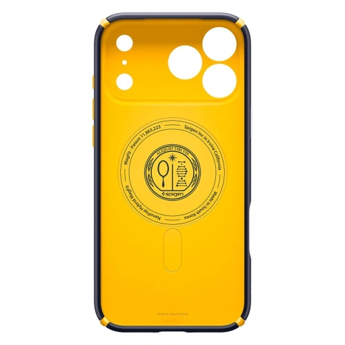 Etui Spigen zamontowane na iPhone 17 Pro, pokazujące jego elegancki wygląd